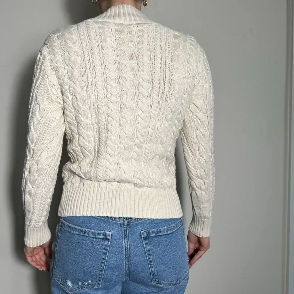 Vintage Ralph Lauren Lauren Jeans Company 100% Cotton White Sweater Size Small - Picture 2 of 7